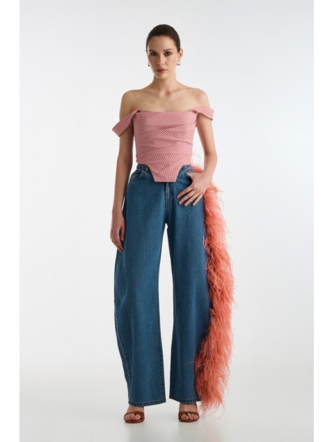 STUDIO 83 Flare Feather Jean Coral