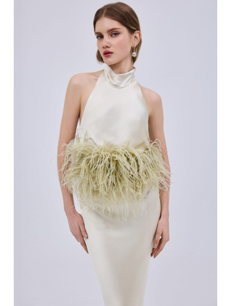 STUDIO 83 Halter Ivory Jasmine Dress