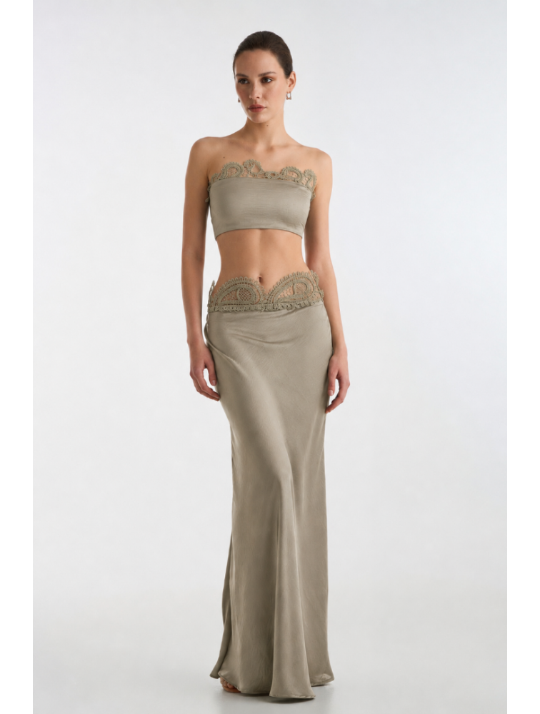 STUDIO 83 Jasmine Skirt Khaki