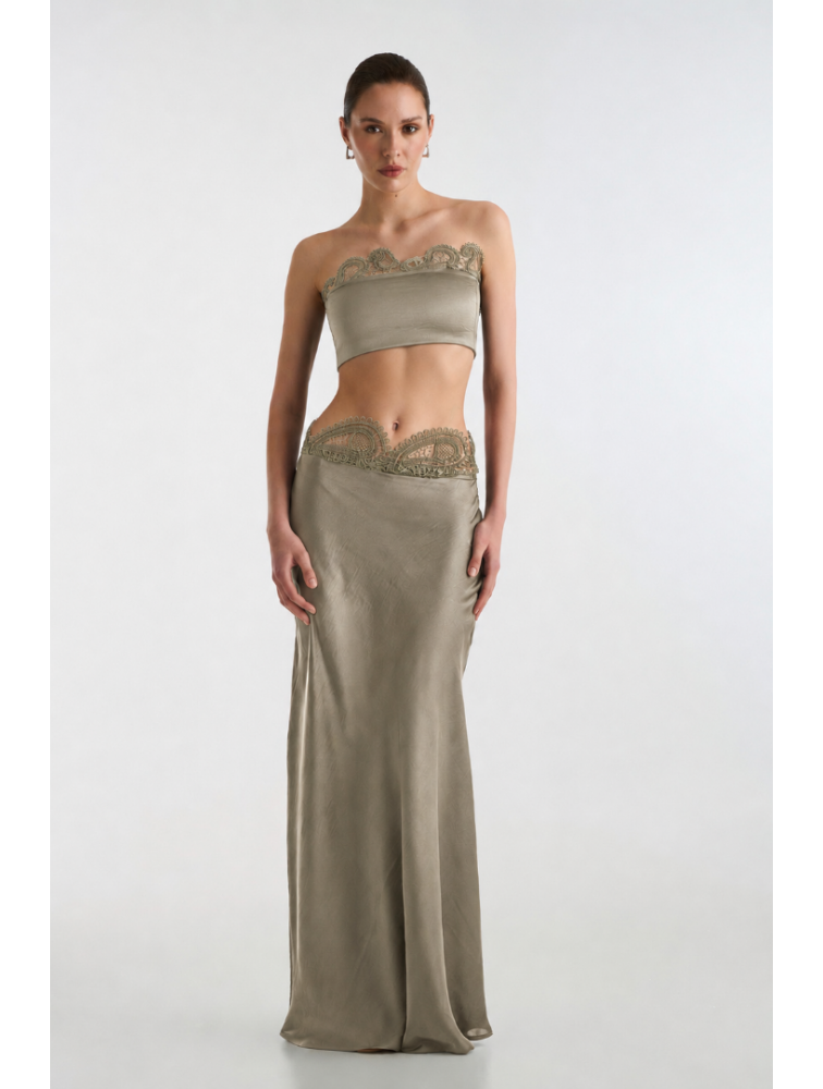 STUDIO 83 Jasmine Skirt Khaki