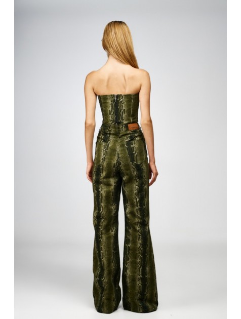 STUDIO 83 Karung Flare Jeans Khaki Χακί Τζιν Παντελόνι
