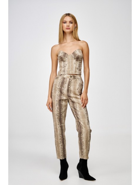 STUDIO 83 Karung Mara Jeans Beige Μπεζ Τζιν Παντελόνι