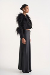 STUDIO 83 Laya Faux Leather Skirt Black Μαύρη Φούστα