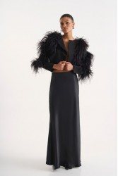 STUDIO 83 Laya Faux Leather Skirt Black Μαύρη Φούστα