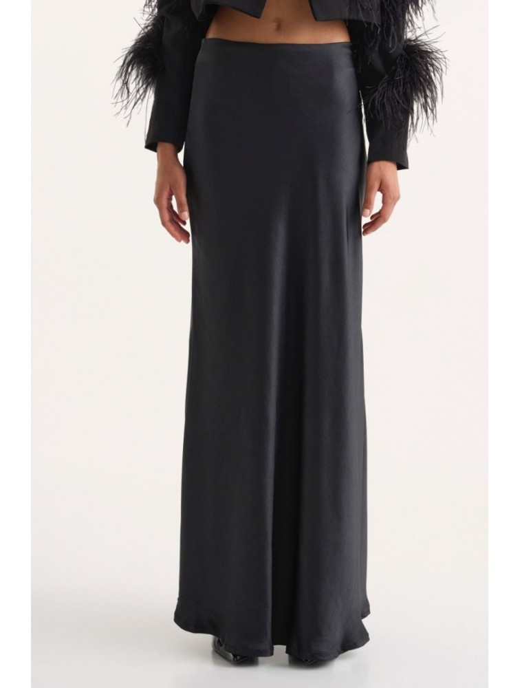 STUDIO 83 Laya Faux Leather Skirt Black Μαύρη Φούστα