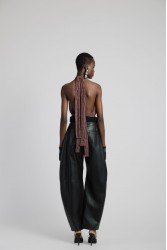 STUDIO 83 Leather Barrel Pants Black
