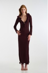STUDIO 83 Long Sleeve Dress Burgundy