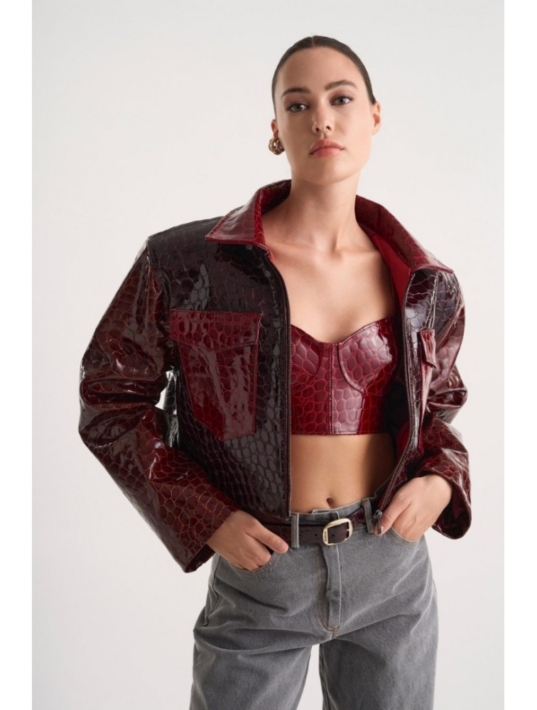 STUDIO 83 Loxley Jacket Bordeaux Μπορντώ Τζάκετ