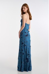 STUDIO 83 Maxi Slip Dress Denim Τζιν Μάξι Φόρεμα