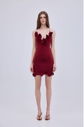 STUDIO 83 Mini Hill Dress Wine Μίνι Κόκκινο Φόρεμα