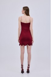 STUDIO 83 Mini Hill Dress Wine Μίνι Κόκκινο Φόρεμα