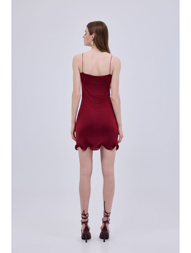 STUDIO 83 Mini Hill Dress Wine Μίνι Κόκκινο Φόρεμα