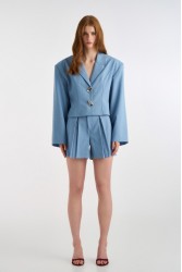 STUDIO 83 Nina Crop Blazer Baby Blue