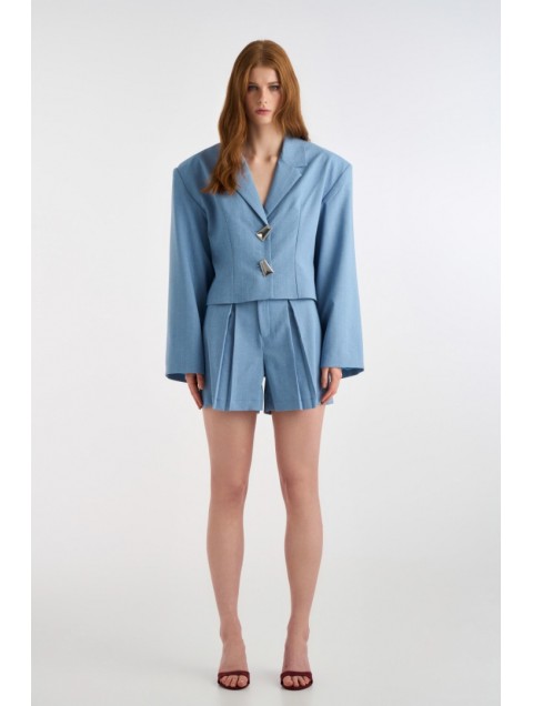 STUDIO 83 Nina Crop Blazer Baby Blue