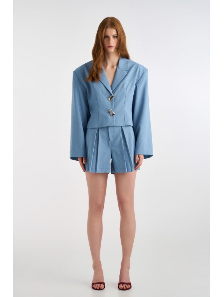 STUDIO 83 Nina Crop Blazer Baby Blue