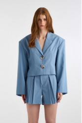STUDIO 83 Nina Crop Blazer Baby Blue