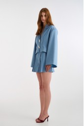 STUDIO 83 Nina Crop Blazer Baby Blue