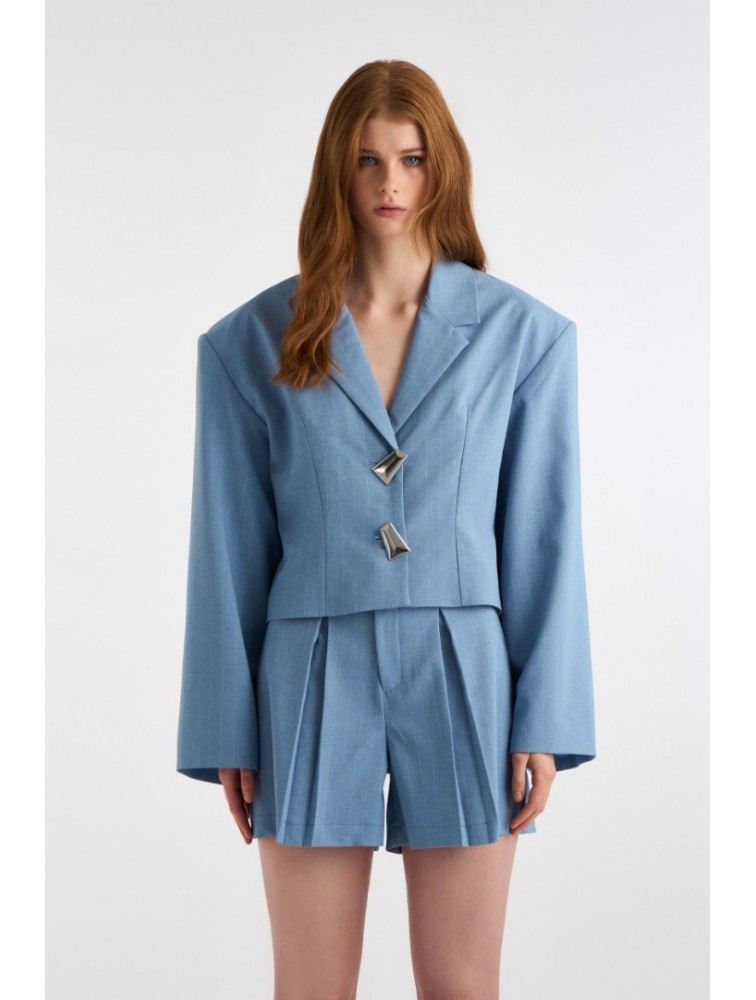 STUDIO 83 Nina Crop Blazer Baby Blue