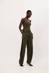 STUDIO 83 Noura Stripes Bustier Green Πράσινο Ριγέ Μπουστιέ