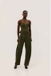 STUDIO 83 Noura Stripes Bustier Green Πράσινο Ριγέ Μπουστιέ