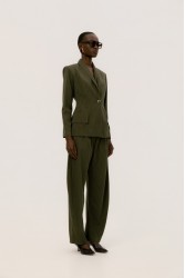 STUDIO 83 Noura Stripes Pants Green Πράσινο Ριγέ Παντελόνι