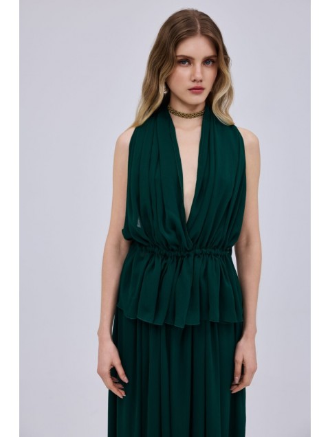 STUDIO 83 Open Back Cypress Top Κυπαρισσί Τοπ με Ανοιχτή Πλάτη