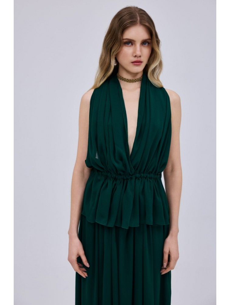 STUDIO 83 Open Back Cypress Top Κυπαρισσί Τοπ με Ανοιχτή Πλάτη