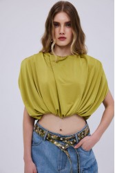 STUDIO 83 Padded Lime Crop Top Λάιμ Τοπ