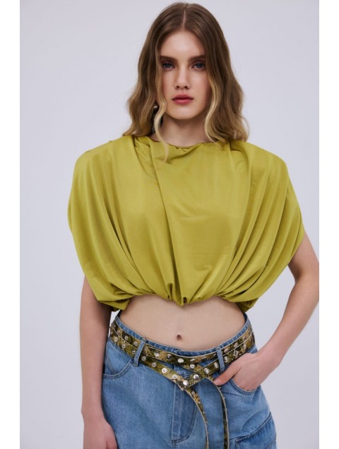 STUDIO 83 Padded Lime Crop Top Λάιμ Τοπ 
