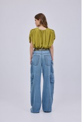 STUDIO 83 Padded Lime Crop Top Λάιμ Τοπ