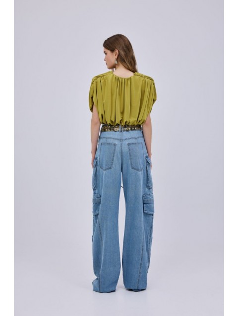 STUDIO 83 Padded Lime Crop Top Λάιμ Τοπ 