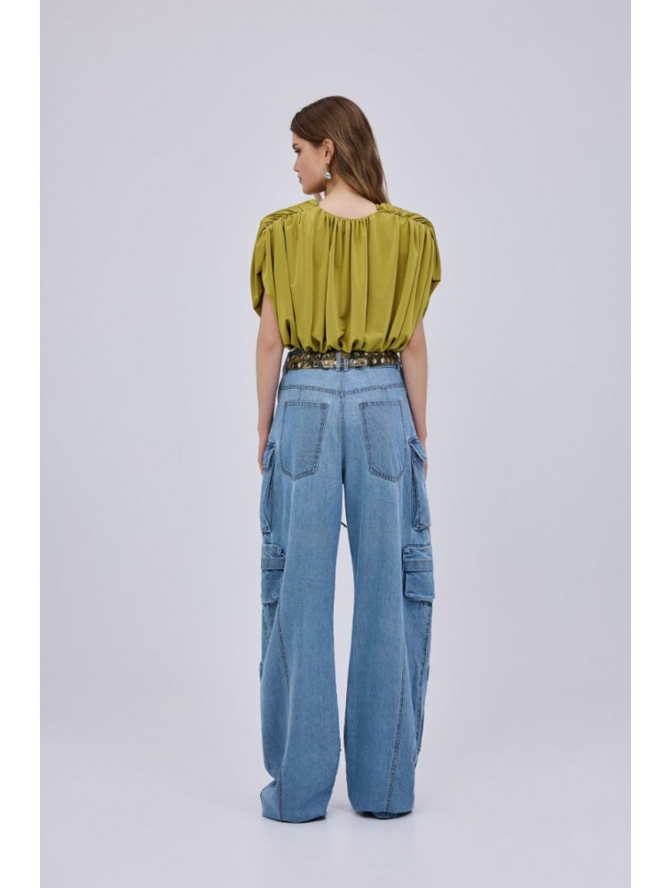 STUDIO 83 Padded Lime Crop Top Λάιμ Τοπ