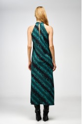STUDIO 83 Reglan Dress Snake Petrol Πετρόλ Φόρεμα