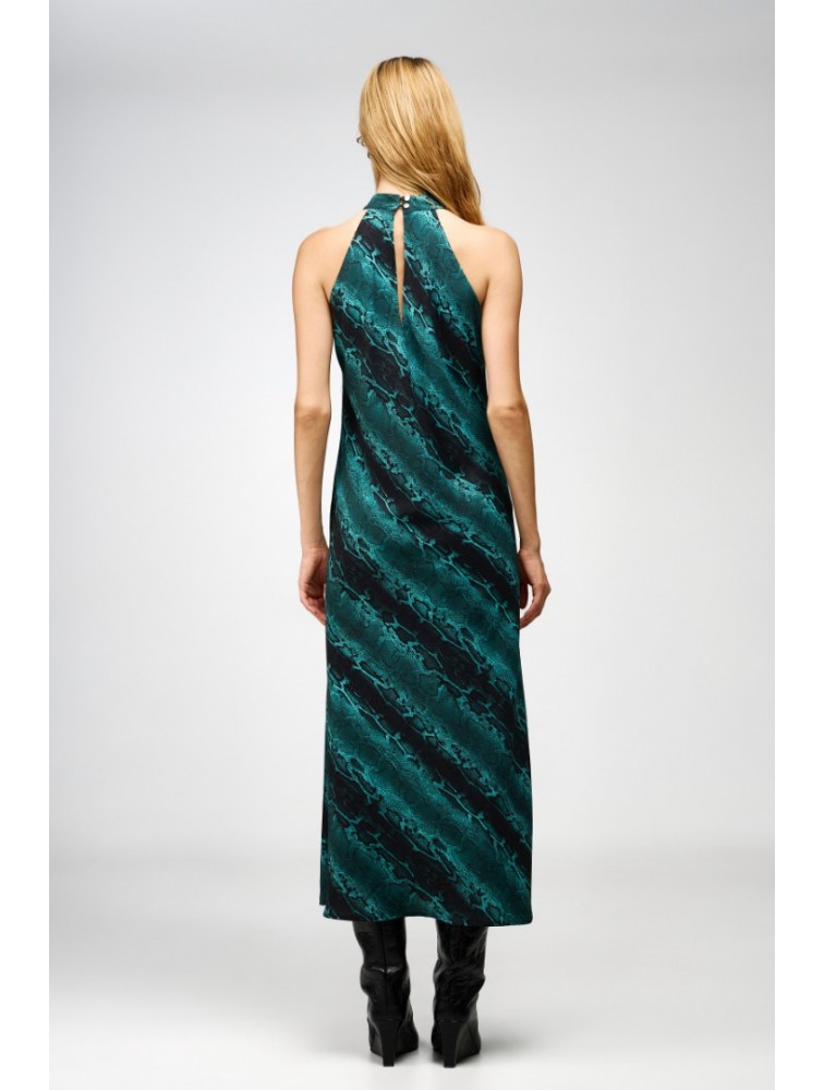 STUDIO 83 Reglan Dress Snake Petrol Πετρόλ Φόρεμα