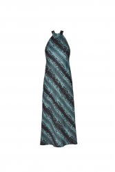 STUDIO 83 Reglan Dress Snake Petrol Πετρόλ Φόρεμα