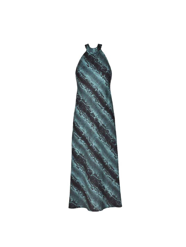 STUDIO 83 Reglan Dress Snake Petrol Πετρόλ Φόρεμα