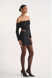 STUDIO 83 Rene Mini Dress Black Μαύρο Φόρεμα