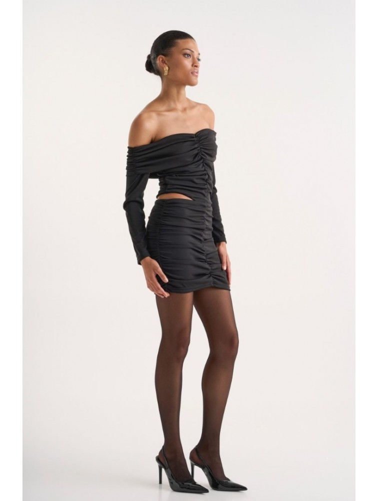STUDIO 83 Rene Mini Dress Black Μαύρο Φόρεμα