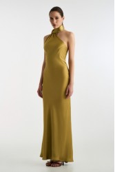 STUDIO 83 Satin Long Dress Lime