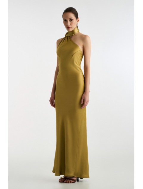 STUDIO 83 Satin Long Dress Lime 