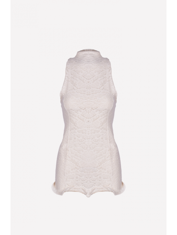 STUDIO 83 Siena Mini White Dress Λευκό Μίνι Γυναικείο Φόρεμα