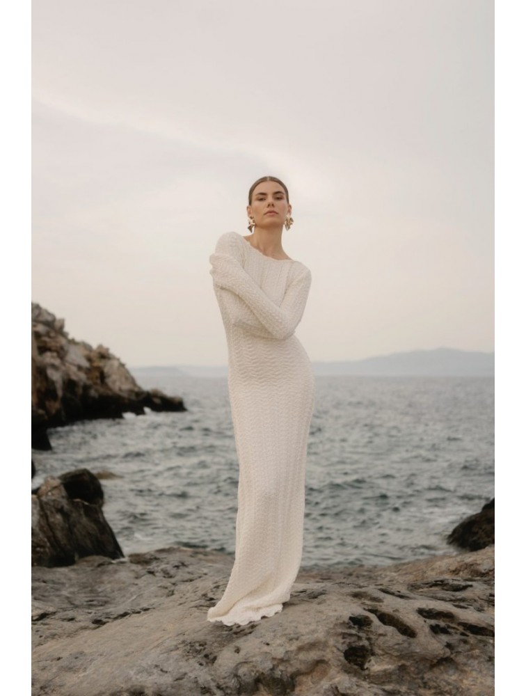 STUDIO 83 Sifnos White Maxi Dress Μάξι Λευκό Φόρεμα