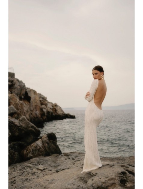 STUDIO 83 Sifnos White Maxi Dress Μάξι Λευκό Φόρεμα