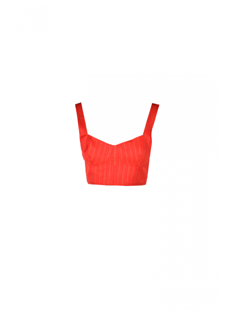 STUDIO 83 Skylar Bustier Orange Πορτοκαλί Μπούστο με ρίγες
