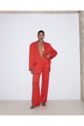 STUDIO 83 Skylar Pants Orange Πορτοκαλί Παντελόνα με ρίγες