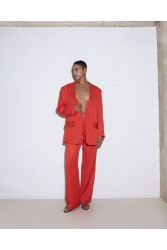 STUDIO 83 Skylar Pants Orange Πορτοκαλί Παντελόνα με ρίγες
