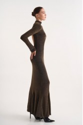 STUDIO 83 Vera Lurex Gold Dress Χρυσό Λούρεξ Φόρεμα