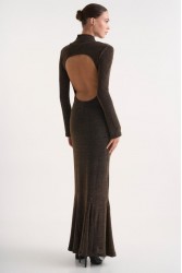 STUDIO 83 Vera Lurex Gold Dress Χρυσό Λούρεξ Φόρεμα