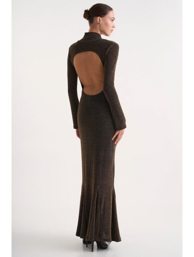 STUDIO 83 Vera Lurex Gold Dress Χρυσό Λούρεξ Φόρεμα