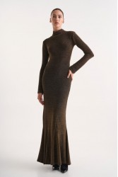 STUDIO 83 Vera Lurex Gold Dress Χρυσό Λούρεξ Φόρεμα